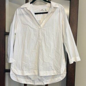 Vineyard Vines White 3/4 Sleeves Blouse, Size Medium